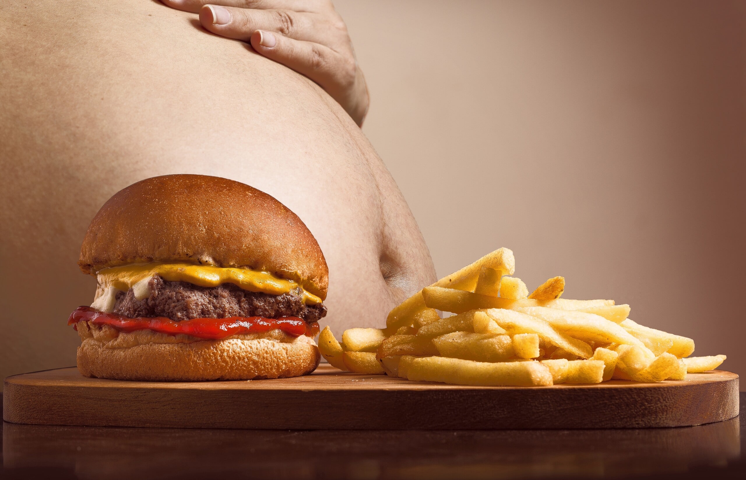 hamburger, p, french fries, how long does it take to lose belly fat