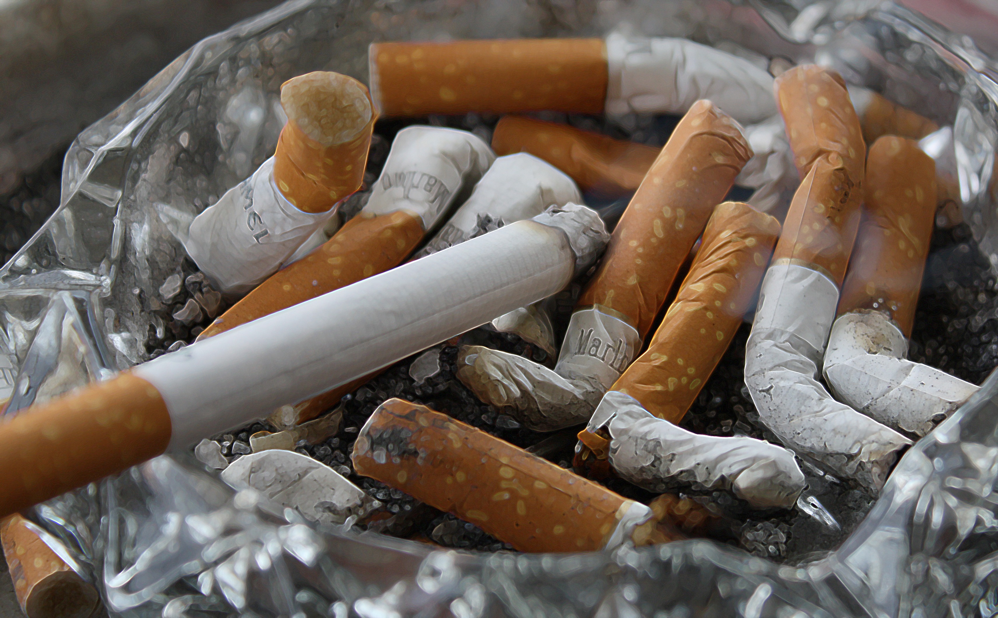 cigarettes, ashtray, ash
