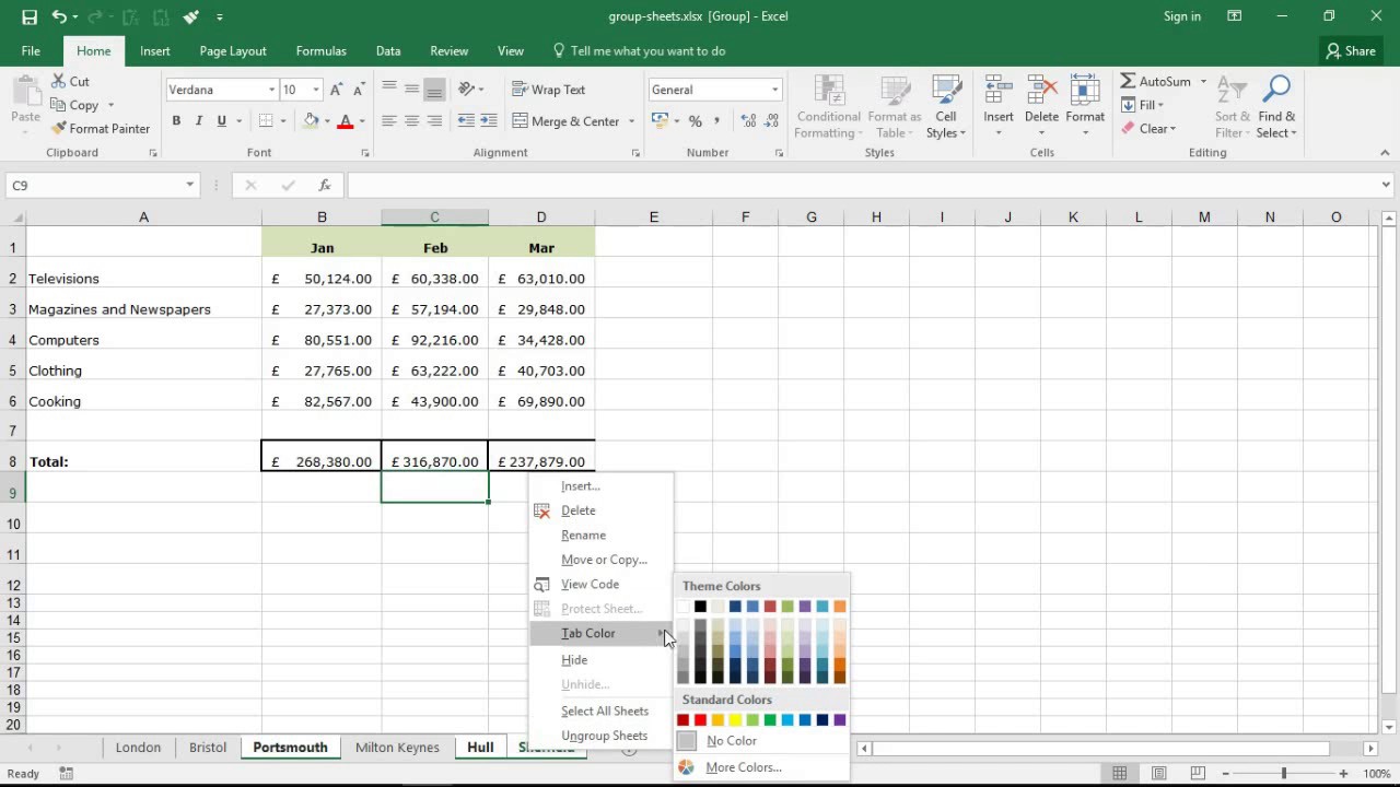 How To Group Sheets Together In Excel